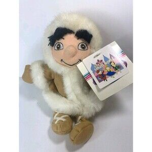 Vintage 90s NWT Disney Store Its A Small World Alaska Boy Bean Bag Plush